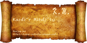 Kazár Mihály névjegykártya