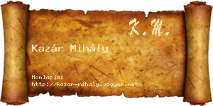 Kazár Mihály névjegykártya