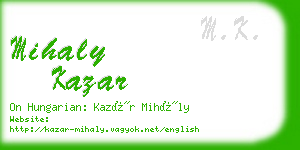 mihaly kazar business card